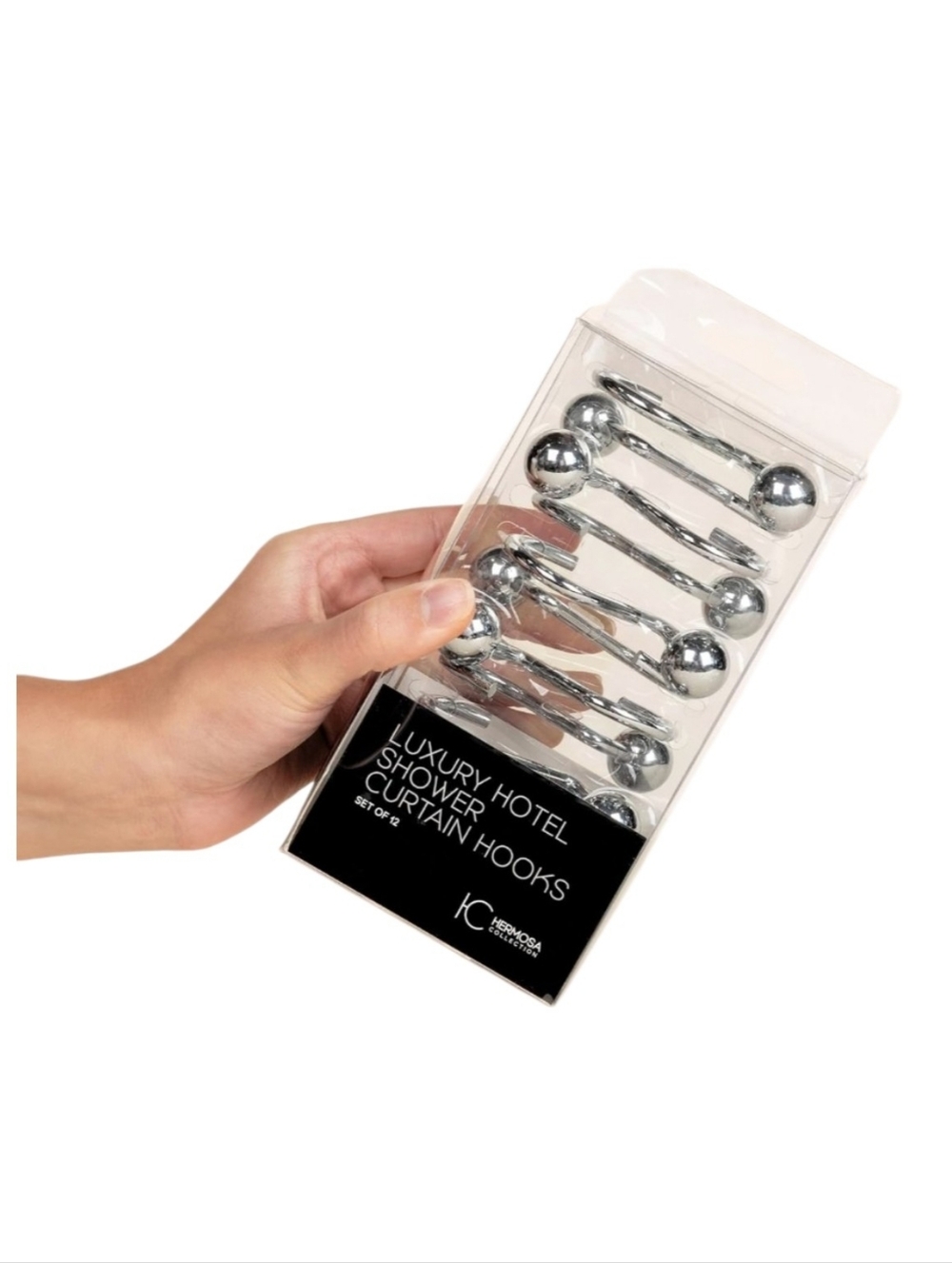 🪷3/$20🪷 NEW Luxury Shower Hooks Silver Chrome Finish -12 pack Hotel Quality